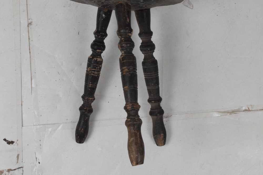 Spinning chair with carved decoration together with a similar stool - Image 7 of 15