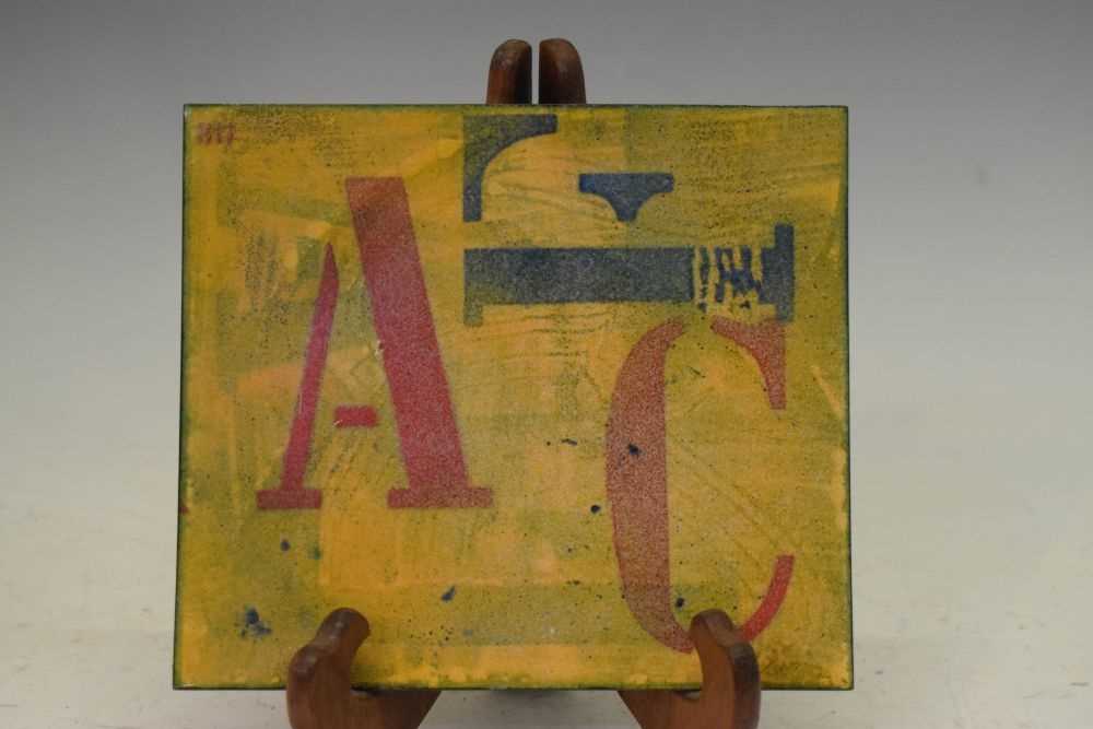 Patricia Schelpher Jones - Quantity of enamel panels with abstract script decoration - Image 6 of 16