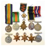 First & Second World War Medal, together with others