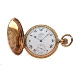 Waltham U.S.A - Early 20th Century gentleman's gold-plated full hunter pocket watch