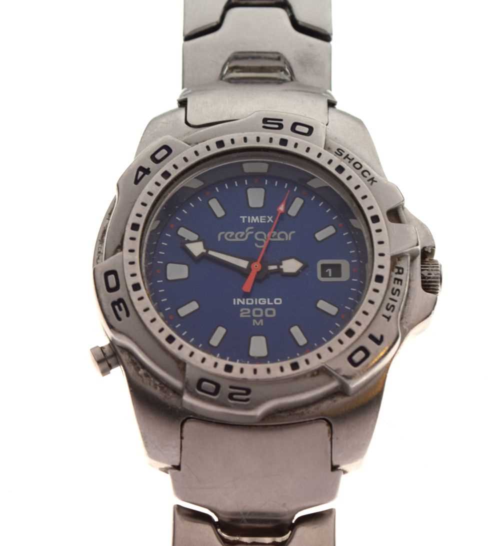 Timex - Gentleman's Indiglo 200 M stainless steel wristwatch