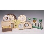 Quantity of 20th Century clocks, etc