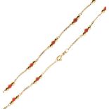 9ct gold and coral bead necklace