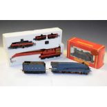 Two Hornby 00 gauge railway trainset locomotives and crane