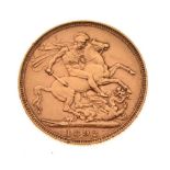 Gold Coin - Victorian gold sovereign, 1892