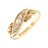 Edwardian 18ct gold five-stone diamond ring