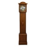 Early 20th Century light oak grandmother clock