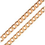 9ct gold curb-link necklace, 57.5cm long approx