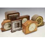 Six 20th century mantel clocks