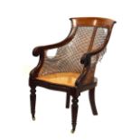 Library bergere chair, circa 1830