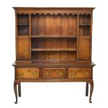 George III inlaid oak dresser