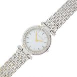 Bueche Girod - Ladys' 9ct white gold, diamond set bracelet watch,