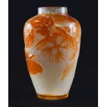 Galle fire-polished cameo glass vase