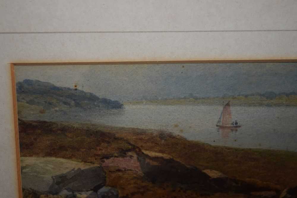 John Varley (1778-1842) - Watercolour - Lakeside scene - Image 6 of 10
