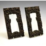 Pair of Chinese carved hardwood mirrors