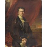 Circle of Thomas Phillips, (1770-1845) - Oil on paper - Portrait of a young gentleman