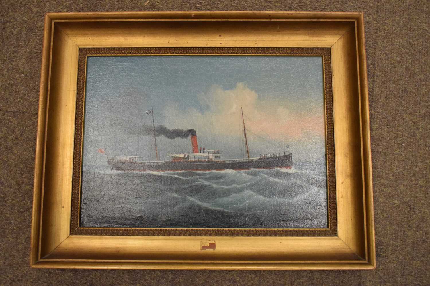 Chinese School - Oil on canvas - Steam yacht - Image 6 of 9