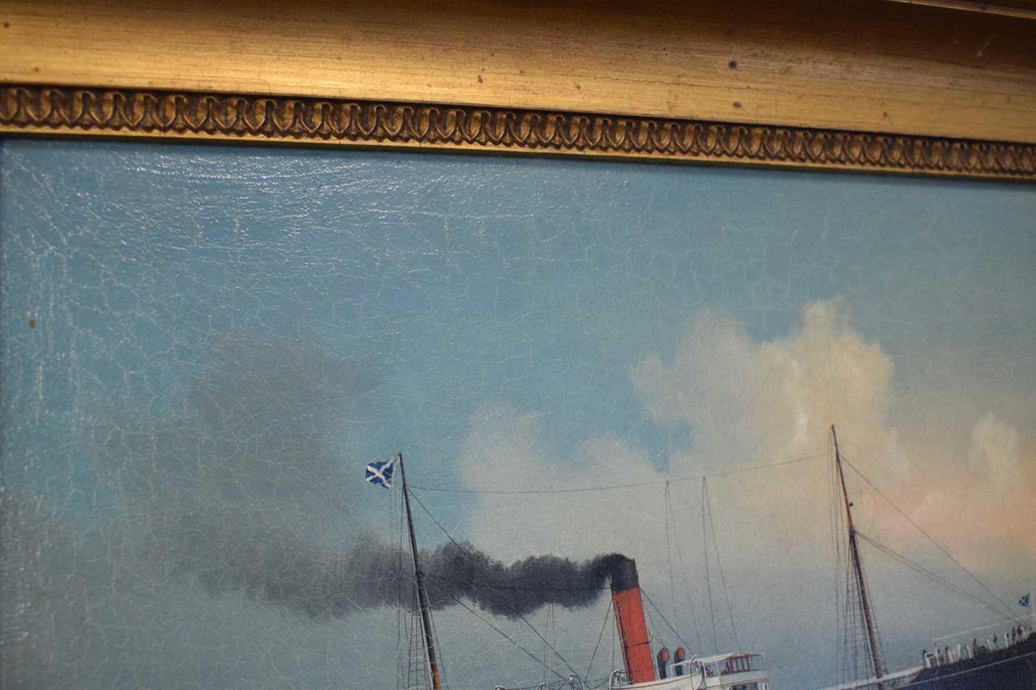 Chinese School - Oil on canvas - Steam yacht - Image 9 of 9