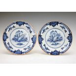 Pair of English Delftware plates
