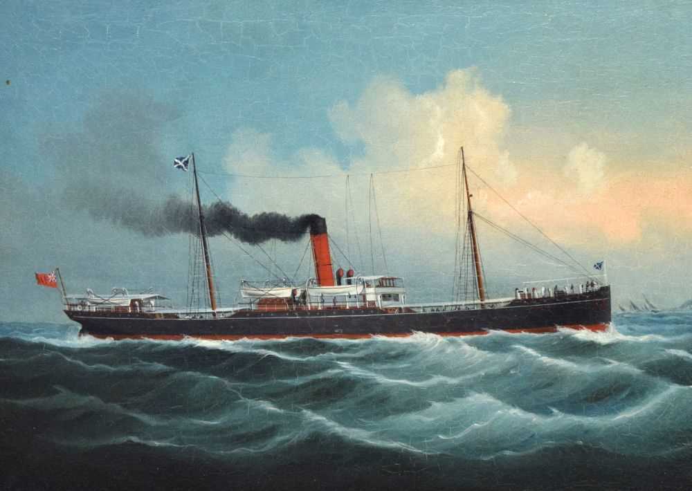 Chinese School - Oil on canvas - Steam yacht