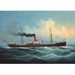 Chinese School - Oil on canvas - Steam yacht