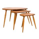 Nest of three Ercol 'Pebble' tables