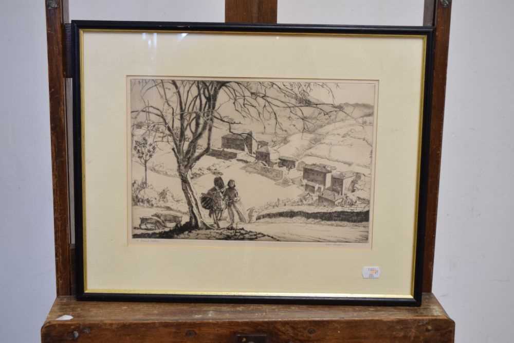 Ernest Herbert Thompson R.E (1891-1971) - Etching - 'A Spanish Valley' - Image 3 of 11