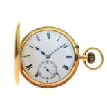 18ct gold half-hunter pocket watch