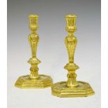 Pair of gilt brass candlesticks in the Louis XIV taste