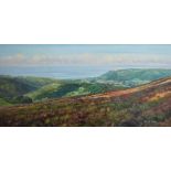 Donald Ayres, Oil on canvas, Porlock Bay from Exmoor