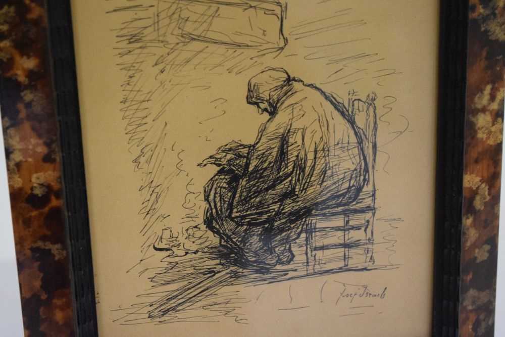 Josef Israels (1824-1911) - Pen and ink - Seated peasant woman - Image 7 of 10