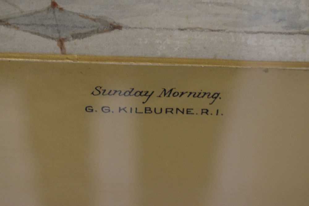 George Goodwin Kilburne RI (British 1839 - 1924) - Watercolour - 'Sunday Morning' - Image 2 of 8
