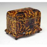 Second quarter 19th Century tortoiseshell tea caddy