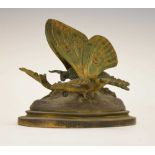 19th Century French cold-painted butterfly letter clip or menu holder