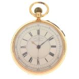 W.R. Williams & Son, Newport, Monmouthshire - Late Victorian 18ct gold open face pocket watch