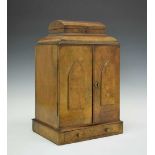 19th Century figured walnut table cabinet