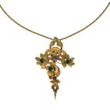 Victorian emerald and diamond set pendant,