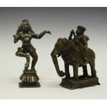 19th Century Indian bronze elephant and rider