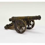 19th Century cast bronze model table cannon