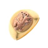 18ct gold signet ring,