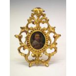 Mid 17th Century oval portrait miniature on copper