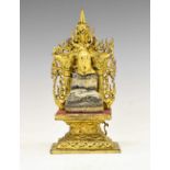 19th Century Burmese giltwood figure of Buddha Shakyamuni