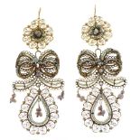 Pair of 19th Century girandole pendant earrings