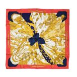 Hermes Paris - Lady's 'Soleil de Soie' square silk scarf,