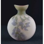 Galle cameo glass flask vase decorated with trailing flowers and foliage,