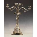 Victorian silver plated three branch centre piece