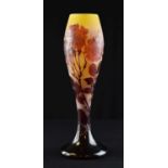 Large Galle cameo glass vase or lamp base