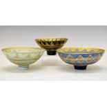 Mary Rich (1940-2022) three studio pottery bowls