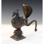 Indian peacock and cobra incense burner