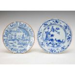 Two 18th Century Liverpool-attributed English Delftware plates